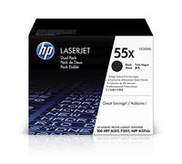 HP 55x CE255XD Pack de 2, Haut Rendement, Toner Authentique, Imprimantes Laser Jet, XL Noir