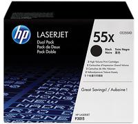 Toner HP 55X (CE255XD) noir haute capacité 2x - Multipack