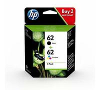 HP 62 pack de 2 cartouches authentiques d'encre noire / trois couleurs