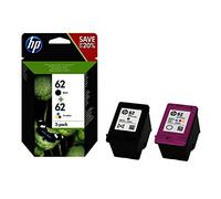HP 62 pack de 2 cartouches authentiques d'encre noire / trois couleurs