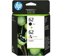 HP 62 pack de 2 cartouches authentiques d'encre noire / trois couleurs