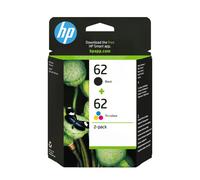 HP 62 - Pack de 2 - noir pigmenté, couleur (cyan, magenta, jaune) - original - noir, couleur (cyan, magenta, jaune) - blister - cartouche d'encre - pour ENVY 55XX, 56XX, 76XX, Officejet 200, 250, 57XX