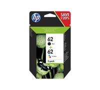 HP 62 pack de 2 cartouches authentiques d'encre noire / trois couleurs