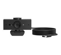 HP - PC 620 Webcam FHD 1080p, mise au point automatique, zoom numérique, rotation à 360°, champ de vision réglable, correction automatique de couleur et d'arrière-plan, compatible avec Zoom, couvercle