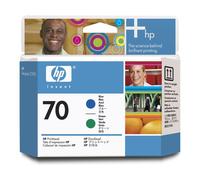 HP 70 Tête d'impression d'origine Bleu et Vert
