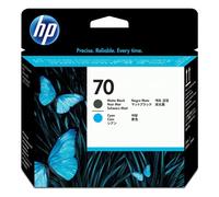 HP Tête d'impression 70 (C9404A) Noir mat / Cyan – Authentique (TVA incluse)