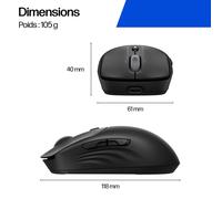 HP 705 Rechargeable Wireless Mouse EMEA, 118 mm, 61 mm, 40 mm, 105 g, 133 mm, 90,5 mm AZ7B1AA#ABB