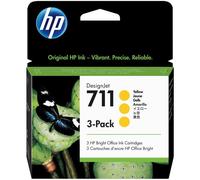 HP 711 pack de 3 cartouches d'encre DesignJet jaune, 29 ml