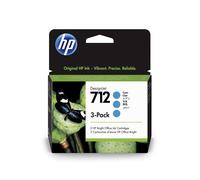 HP 712 3ED77A 3-pack Cyan 29-ml Genuine HP Ink Cartridge with Original HP Ink, f