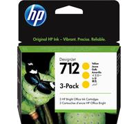 HP Pack de 3 cartouches d'encre DesignJet 712, jaune, 29 ml