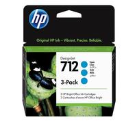 HP 712 - Pack de 3 - 29 ml - cyan - original - DesignJet - cartouche d'encre - pour DesignJet Studio, T210, T230, T250, T630, T650