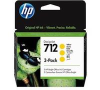 HP 712 - Pack de 3 - 29 ml - jaune - original - DesignJet - cartouche d'encre - pour DesignJet Studio, T210, T230, T250, T630, T650 G