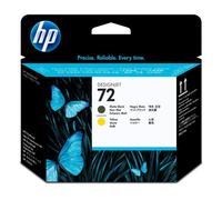 HP 72 tête d'impression DesignJet noir mat et jaune