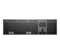 HP 720 - Clavier - multi-appareil, rechargeable, alimenté par SuperCapacitor, 22 touches programmables - full size - sans fil - Bluetooth, 2.4 GHz - QWERTY - Anglais - noir tombée de nuit Noir G