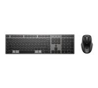 HP 720 - Ensemble clavier et souris - multi-appareils, rechargeable, alimenté par SuperCapacitor, touches programmables - full size - sans fil - Bluetooth, 2.4 GHz - QWERTY - Anglais international - n