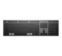 HP 725 - Clavier - multi-appareils, rechargeable, alimenté par SuperCapacitor - full size - sans fil - 2.4 GHz, Bluetooth - QWERTY - Anglais international - noir tombée de nuit