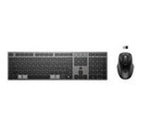 HP 725 - Ensemble clavier et souris - multi-appareils, rechargeable, alimenté par SuperCapacitor - full size - sans fil - 2.4 GHz, Bluetooth - Français - noir tombée de nuit - Smart Buy