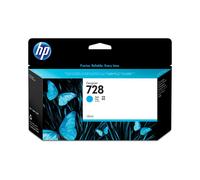 HP 728 Cartouche d'Encre Cyan 130ml Pigment/Dye F9J67A pour DesignJet T730/T830 – Rendement Standard, Dimensions 202x129x40mm