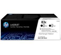 HP 83X Lot de 2 cartouches de toner LaserJet noires d'origine à longue durée de vie