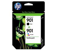 HP 901 2 Cartouches d'encre Noir - Tri-Couleur & Noir, Combo 2-Pack