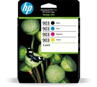 HP 903 Pack de 4 cartouches d'encre Noir/Cyan/Magenta/Jaune authentiques, Rendement standard, Encre à pigments, Encre à pigments, 12,4 ml, 4,5 ml, 4 p