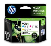HP 920XL 3-pack High Yield Cyan/Magenta/Yellow Original Ink Cartridges - Cartouches d'encre