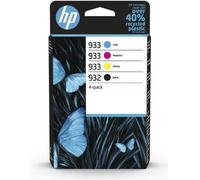 HP 932/933 Pack de 4 cartouches d'encre Authentiques Noir, Cyan, Magenta, Jaune (6ZC71AE) pour HP OfficeJet 6700, 7110, 7610