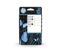 HP 932/933 Pack de 4 Cartouches d'Encre Noire, Cyan, Magenta et Jaune Authentiques (6ZC71AE) pour HP OfficeJet 6100 / 6600 / 6700 / 7110 / 7510 / 7610 /7612