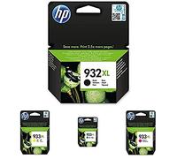 HP 932Xl/933Xl Pack de 4 Cartouches d'Encre Noire/Cyan/Magenta/Jaune Grande Capacité Authentiques pour HP Officejet 6100/6600/6700/7100/7510/7610