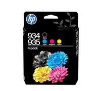 HP 934/935 Noir, Cyan, Magenta, Jaune, Pack 4 Cartouches d’Encre Originales | Compatible avec les imprimantes HP OfficeJet série 6800/6200, jusqu’à 400 pages en noir et 400 pages en couleur (6ZC72AE)