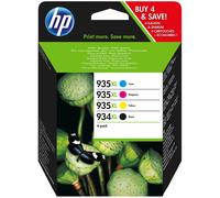 HP 934XL / 935XL (X4E14AE) Pack de 4 cartouches haute capacité authentiques - Noir, cyan, magenta, jaune