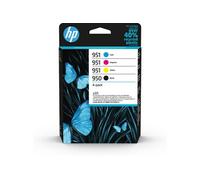 HP 950/951 Pack de 4 Cartouches d'Encre Noir, Cyan, Magenta et Jaune Authentiques (6ZC65AE)