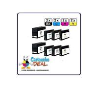 HP 950XL HP 951XL : Lot 8 cartouches compatible pour HP Officejet Pro 251dw 276dw 8100 8600 8610 8615 8620 8630 HP950 HP951 XL