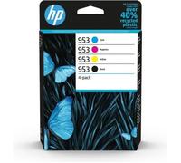 HP 953 Pack de 4 cartouches d'encre noire, cyan, jaune et magenta authentiques (6ZC69AE) pour HP OfficeJet Pro 7700/8200/8700