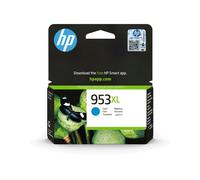 HP 953XL Cartouche d'encre Cyan pigmentée, Haut Rendement (XL), 18ml, 1450 pages, Jet d'encre, Code OEM F6U16AE