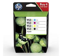 HP Pack de 4 cartouches d'encre 953XL – Noir/Cyan/Magenta/Jaune grandes capacités (3HZ52AE)