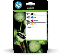 HP 963 Pack de 4 Cartouches d'Encre Noire, Cyan, Magenta et Jaune Authentiques (6ZC70AE) pour HP OfficeJet Pro 9010 series / 9020 series