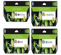 HP 970XL/971XL Lot de 4 Cartouches d'encre d'origine compatible avec Imprimante Officejet Noir/Cyan/Magenta/Jaune
