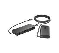 HP 9H0H9AA#ABB Hub USB-C Universal avec Passthrough Alimentation/Données, 7 Ports, Double Affichage 4K HDMI 2.0 & DisplayPort 1.2, 150x55x21.5mm