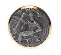 HP Autozubehör Plaque décorative Saint-Christophe 19121 chromée Ø 43 mm or/argent
