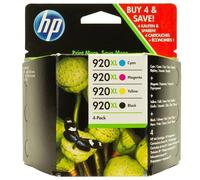 HP 920XL 4-pack High Yield Black/Cyan/Magenta/Yellow Original Ink Cartridges cartouche d'encre 4 pièce(s) Rendement élevé (XL) Noir, Cyan, Magenta, Jaune