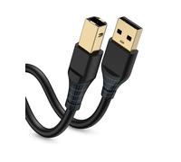 HP - Câble d'imprimante carré USB A vers USB B pour imprimante/scanner Epson, HP, Canon, Brother, impression Ethernet, se connecte facilement à un ordinateur/ordinateur portable/PC - USB 2.0 type B