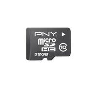PNY Carte mémoire microSDHC SDU32GBHC10HP-EF 32 Go Class 10 avec adaptateur SD