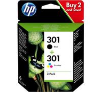 HP 301 pack de 2 cartouches d'encre noir/trois couleurs authentiques