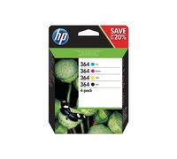 HP cartouche d'encre d'origine 364 Ink Cart CMYK Combo 4-Pack N9J73AE