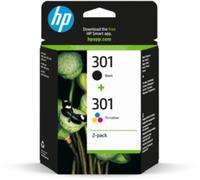 HP 301 pack de 2 cartouches d'encre noir/trois couleurs authentiques