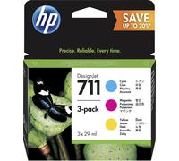HP Cartouches d'encre cyan/magenta/jaune 711 DesignJet, 29 ml (pack de 3)