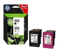 HP Pack de 2 cartouches d'encre noire/3 couleurs authentiques 302