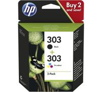 HP Pack de 2 cartouches authentiques d'encre noire/trois couleurs 303