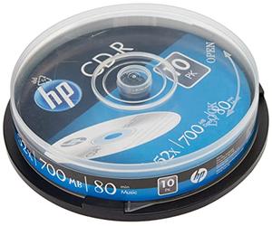 HP CD-R 52X Lot de 10 disques vierges 80 minutes 700 Mo